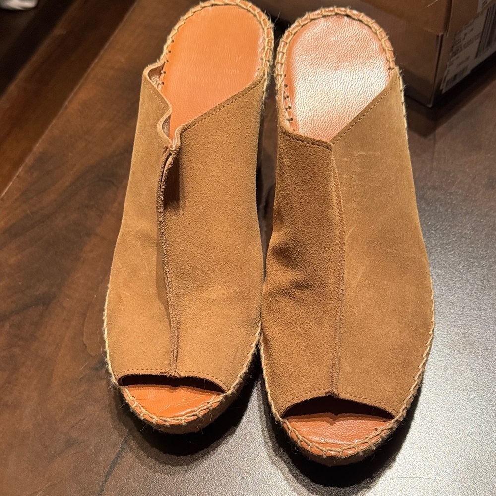 Andre Assous Tan Suede Mules